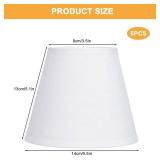 Kenqulio Small Lamp Shades Clip on Bulb, Chandelier Shades Set of 6, Mini Linen Lampshade 3.5x5x5.5in Small Lamp Shade for Chandelier Lamp Replacement (White) - Retail: $28