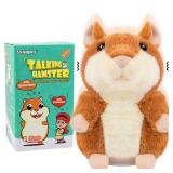 Qrooper Talking Hamster - Toddler Stuffed Animal Toys for Boys Girls 2 3 4 5 6 Year Old - Repeats What You Say - Interactive Plush Sensory Companion Toy for Kids Birthday Valentines Day Easter Gifts -