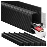 EVEO Cable Management Under Desk Kit (6 Units) - Under Desk Cable Management Cord Hider, Cable Hider Cord Management, Cable Organizer, Cable Raceway | Self-Adhesive 96