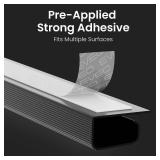 EVEO Cable Management Under Desk Kit (6 Units) - Under Desk Cable Management Cord Hider, Cable Hider Cord Management, Cable Organizer, Cable Raceway | Self-Adhesive 96