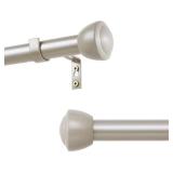 MERJULAN 1 Inch Nickel Curtain Rods for Windows 28-48 Inches - Heavy Duty Drapery Rods with Adjustable Rods and Ball Finials - Ideal Room Divider and Outdoor Rod,32"-48" - Retail: $17