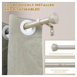 MERJULAN 1 Inch Nickel Curtain Rods for Windows 28-48 Inches - Heavy Duty Drapery Rods with Adjustable Rods and Ball Finials - Ideal Room Divider and Outdoor Rod,32"-48" - Retail: $17