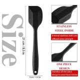 8 Pieces Silicone Spatula, 8.5 inch Non-stick Spatulas with Stainless Steel Core,Heat Resistant-500?, Food Grade Silicone, Dishwasher Safe, for Mixing,Cooking,Baking (Black) - Retail: $15
