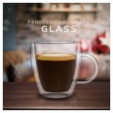 Mindful Design Double Wall Insulated Glasses Espresso Cups (Set of 2) - 5.4-Ounce Mugs - Retail: $13