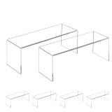 Aminigram 4 Pack Large Acrylic Risers Display Stands, Perfume Organizer Stand, Clear Acrylic Shelf for Show Decor Display, Toys, Cupcake and More(12.4 x 4 x 4.6 inches) - Retail: $30