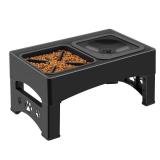 GOYJOY Elevated Slow Feeder Dog Bowls,with No Spill Dogs Water Bowl 4 Height Adjustable Raised Dog Bowl Food and Water Bowls with Stand for Small Medium Large Dogs, Cats and Pets