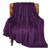 BEDELITE Fleece Blanket Purple Throw Blanket for Couch & Bed, Luxury Plush Cozy Fuzzy Blanket 50" x 70", Super Soft Warm Lightweight Fall Throw Blanket for Travel Camping - Retail: $17