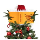 Christmas Tree Topper, Green Elf Hiding Behind Book Christmas Decorations, Finger Poseable Handmade Tree Toppers Decor for Holiday Christmas Tree Party Supplies (Christmas Tree Topper) - Retail: $30