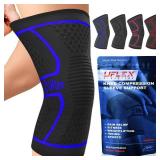 UFlex Athletics Compression Knee Brace for Women & Men Knee Sleeves Support for Sports, Running, Weightlifting, Arthritis, Meniscus Tear, ACL, Hiking, Recovery Support & Fitness Medium Blue - Retail: 