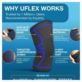 UFlex Athletics Compression Knee Brace for Women & Men Knee Sleeves Support for Sports, Running, Weightlifting, Arthritis, Meniscus Tear, ACL, Hiking, Recovery Support & Fitness Medium Blue - Retail: 