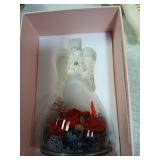 Miofula Preserved Flower Angel Rose Gifts for Women, Angel Figurines with Three Real Rose Gifts for Her Mom Grandma, Flowers Gift for Christmas Mothers Day Valentines Birthday Gift for Women, Red - Re