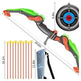 TEMI Kids Bow and Arrow Set - LED Light Up Archery Toy Set with 10 Suction Cup Arrows, Target & Quiver, Indoor and Outdoor Toys for Children Boys Girls - Retail: $20