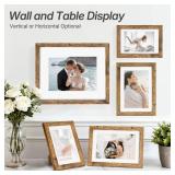 5x7 Picture Frame Wood, Wood Picture Frames 5x7 Wooden Picture Frames with Real Glass, Rustic 5 x 7 Photo Frame for Wall or Tabletop, Display Picture 4x6 with Mat or 5x 7 Without Mat (5 Brown) - Retai