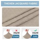 Smiry Stretch Jacquard Seat Covers for Dining Room Chairs Set of 4, Removable Washable Chair Seat Protector Slipcovers, No Rear Covers, Taupe - Retail: $31