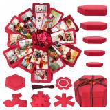Koogel Explosion Gift Box, Red Surprise Picture Love Box with DIY Scrapbooking Accessories Exploding Photo Album for Anniversary Birthday - Retail: $16