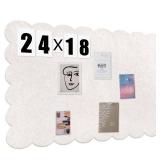 Mooliwe Scalloped Felt Bulletin Board 24 x 18 Inches Foldable Camel Pin Cork Board Alternative for Wall, 2