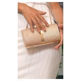 CARIEDO Glittery Color-Block Evening Clutch Bag for Women Sparkly Party Clutch Purse Elegant Wedding Prom Handbag - Retail: $24