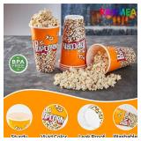 RAYMEA Plastic Popcorn Containers Retro Style Small Reusable Popcorn Buckets for Movie Night-6 Pack - Retail: $17
