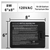 Aiicioo Under Tank Heater Thermostat - Reptile Heating Pad with Temperature Control Reptile Heat Mat for Combo Set for Hermit Crab Lizard Terrarium 8W - Retail: $30