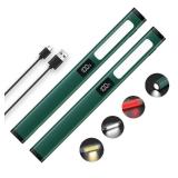 Rechargeable Pen Light Small Flashlight with COB Work Light, Portable LED Pocket Flashlight Bright Flashlights for Home, Car, Emergencies, with Type-C Charge, 6 Modes, LCD Display (Green 2Pack) - Reta