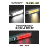 Rechargeable Pen Light Small Flashlight with COB Work Light, Portable LED Pocket Flashlight Bright Flashlights for Home, Car, Emergencies, with Type-C Charge, 6 Modes, LCD Display (Green 2Pack) - Reta