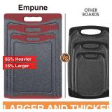 Extra Large Cutting Boards, Plastic Cutting Boards for Kitchen (Set of 3) Cutting Board Set Dishwasher Chopping Board with Juice Grooves Easy-Grip Handles, Red, Empune - Retail: $27