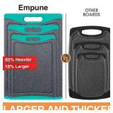 Extra Large Cutting Boards, Plastic Cutting Boards for Kitchen (Set of 3) Cutting Board Set Dishwasher Chopping Board with Juice Grooves Easy-Grip Handles, Turquoise, Empune - Retail: $27