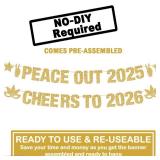 KatchOn, Peace out 2025 Cheers to 2026 Banner - Glitter, 10 Feet | Banner for New Year Decorations - Retail: $16