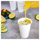 Lilymicky 500 Pack 9 oz Disposable Plastic Cups, 9 Ounce White Party Drinking Cups for Birthday Parties, Picnics, Ceremonies, and Wedding - Retail: $27