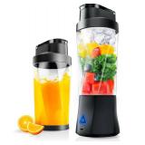Portable Blender, Cordless, 24oz. Vessel, Personal Blender-for Shakes & Smoothies, BPA Free, Leakproof-Lid & Sip Spout, USB-C Rechargeable & Self Cleaning - Travel with 6 Sharp Blade, Black - Retail: 
