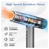 Natrial Ionic Professional Hair Dryer with Diffuser for Curly Hair,1600W&110000RPM High Speed Blow Dryer for Women,Fast Drying,Lock Function,Low Noise,Lightweight for Home Travel Salon,Gray - Retail: 