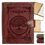 DUROTAN Tree of Life Journals Notebook Gift Set-Unique A5 Binder 400 Page Vintage Leather Suitable for Women & Men writing,Poets,Travelers,as a Diary Dnd Gift - Retail: $33