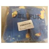 DELIFUR Large Dog Raincoat- Waterproof Dog Rain Poncho Adjustable Double Layer Rain Jacket with Hood for Medium Large Dogs Designed with Leash Hole Reflective Strip and Ducks (Blue Duck, XX-Large) - R