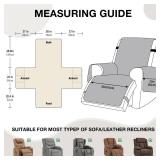 VANSOFY 100% Waterproof Recliner Chair Cover, Recliner Cover with Non-Slip Granule, Washable Reclining Chair with Pocket Furniture Protector for Kids, Pets(Khaki, 30") - Retail: $38