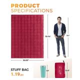KingCamp Ultralight Camping Blanket, Packable Down Alternative Puffy Wearable Blankets Weatherproof Warm Package Quilt with Snap Buttons for Outdoor Hiking Travel Picnic Stadium (78.7" L x 56.7" W) - 