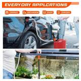 Portable Transfer Pump Battery Operated Electric Siphon Pump for Gas, Fuel, Diesel, Water Transfer 2.4 GPM Flow Oil Extractor, 47 Inches Hose-Easy to Use Hand Fuel Pump, Multi-Use Siphon Transfer Pump