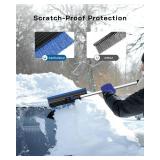 helloleiboo 2025 Extra Long 55.7" Ice Scrapers for Car Windshield Multi-Functional Detachable Car Ice Scraper with Foam Grip and 270° Pivoting Brush Head Snow Brush for SUV Truck Auto (Blue) - Retail