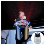 2025 Upgrade Smart Car Air Freshener, Rechargeable Car Air Freshener Diffuser with Starlight Projector & Atmosphere Light, Adjustable Car Freshener with Ultrasonic Tech & Auto On/Off, 50ml Perfume - R