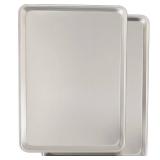 Commercial Quality Baking Sheet Pan Set, Natural Aluminum Cookie Sheet, Umite Chef Warp Resistant Baker