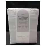 Queen 400 Thread Count Performance Sheet Set Gray Plaid - Threshold - Retail: $55
