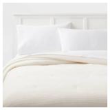 Twin/Twin Extra Long Corduroy Plush Comforter Ivory - Room Essentials: Eco-Friendly, Lightweight, Teen Bedding - Retail: $35