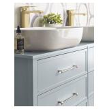 Amerock BP36661CPN | Clear/Polished Nickel Cabinet Pull | 8 in (203 mm) Center-to-Center Cabinet Handle | Glacio | Drawer Pull | Kitchen Cabinet Handle | Furniture Hardware - Retail: $54