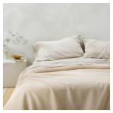 Full/Queen Micro Waffle Bed Blanket Natural - Casaluna: Lyocell & Cotton, OEKO-TEX Certified, Machine Washable - Retail: $70