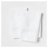 King Solid Performance 400 Thread Count Pillowcase Set White - Threshold: Cotton Sateen, OEKO-TEX Certified, Set of 2 - Retail: $29
