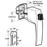 Prime-Line K 5007 Screen and Storm Door Push Button Latch Set With Night Lock, Fits Doors 5/8 1-1/4 In. Thick, Black Finish (Single Pack)