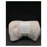 50\"x60\" Casual Mixed Rib Throw Blanket Beige - Threshold designed with Studio McGee - Retail: $30