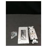 ELEGRP USB Outlets Receptacles, 3-Port Wall Outlet, 30W 6.0A Electrical Outlet, 20 Amp Tamper-Resistant Outlet with Type C Ports, UL Listed, Wall Plate Included, 1 Pack, Matte Gray