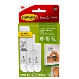 Command Picture Hanging Strips Variety Pack, Damage-Free Hanging Picture Hangers, No Tools Wall Hanging Strips for Christmas Decorations, White, 2 Medium Pairs, 6 Large Pairs and 8 X-Large Pairs