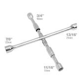 WorkPro 14-Inch Universal Folding Lug Wrench, 4-Way Cross Wrench
