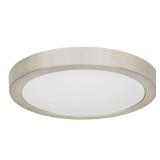 Sylvania 12\" LED Flush Mount Ceiling Light Fixture, 24W, 1600 LMS, Hardwired, 3000K, Warm White, Brushed Nickel, LED Lights for Bedroom Kitchen Hallway Porch - 1 Pack (66461)